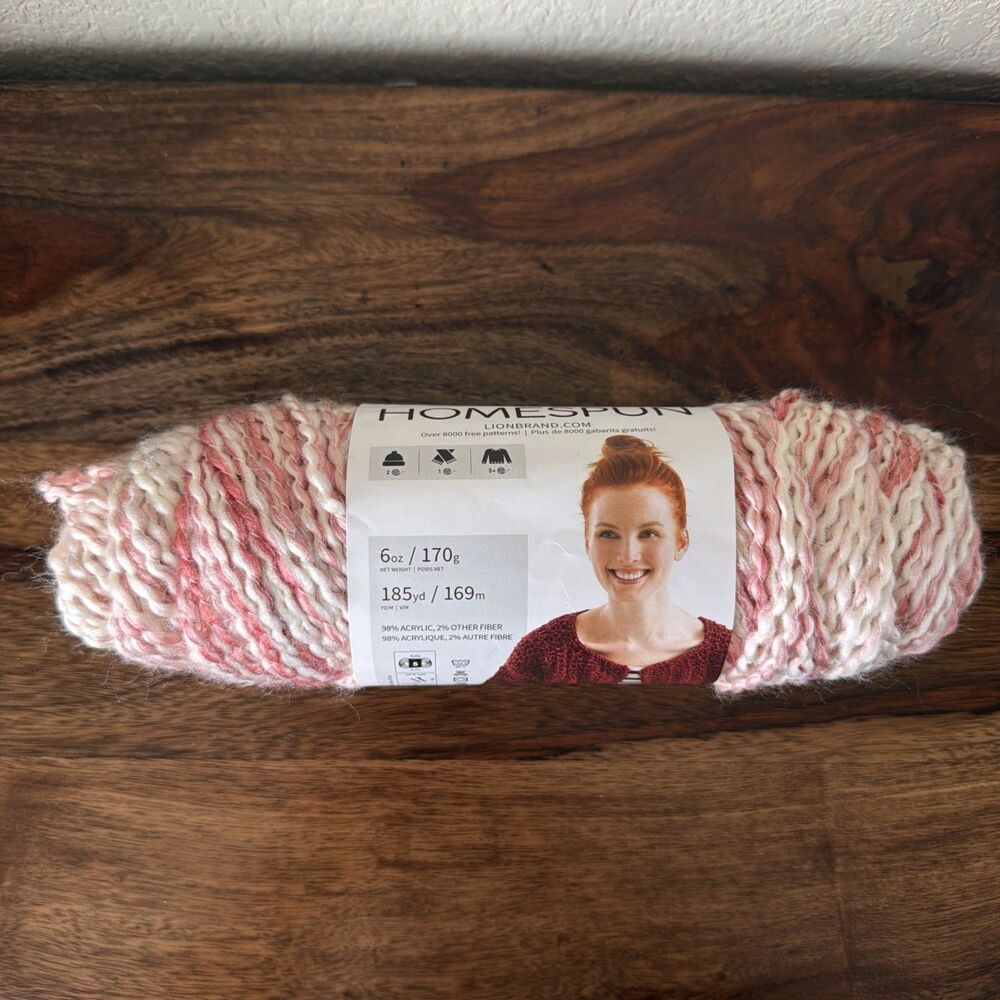 Lion Brand Homespun Yarn Parfait 405 (Pink)